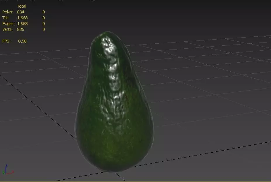 Avocado M02 Low-poly 3D model_2