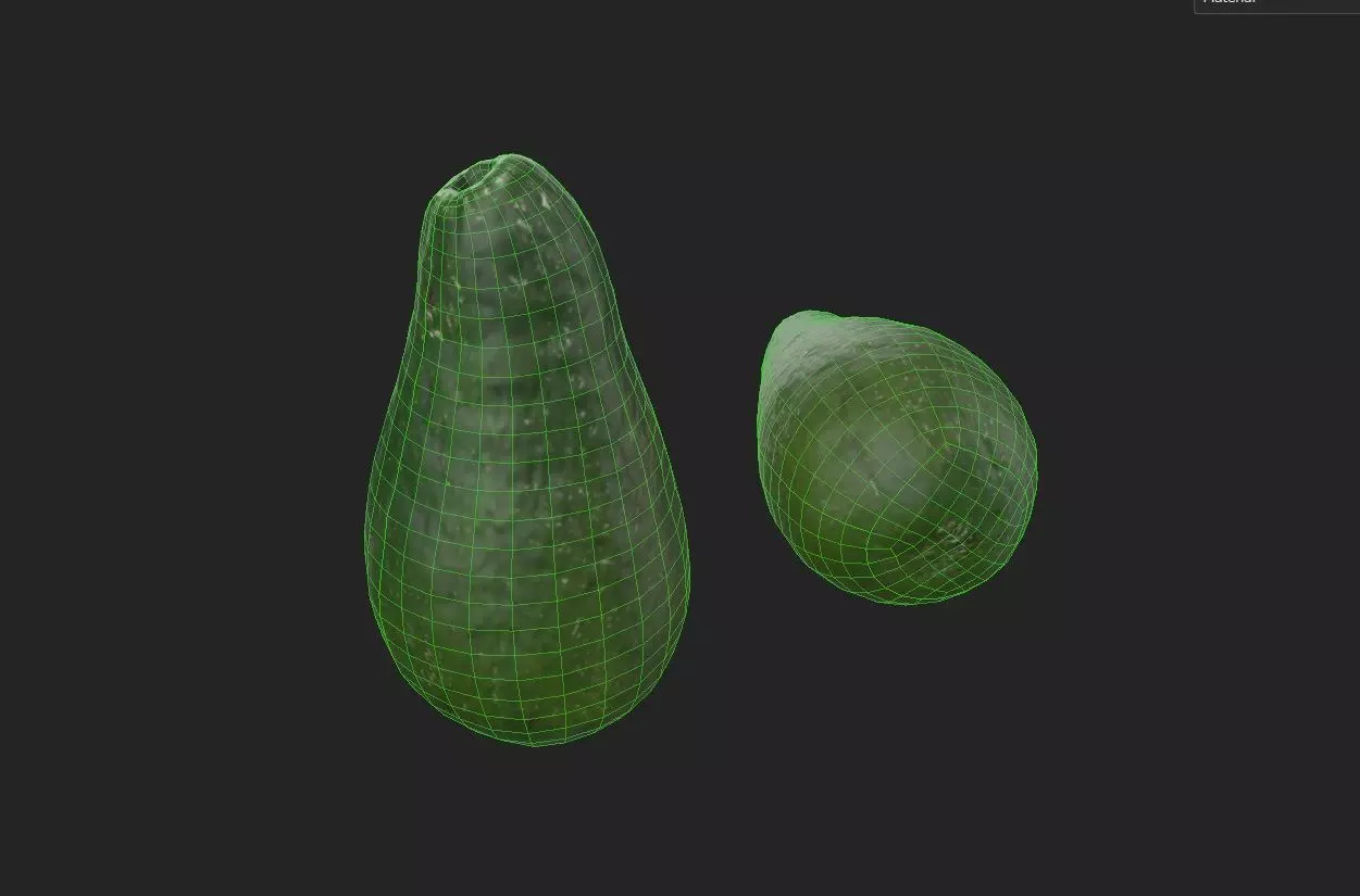 Avocado M02 Low-poly 3D model_1