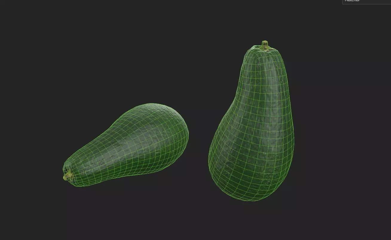 Avocado M03 Low-poly 3D model_6