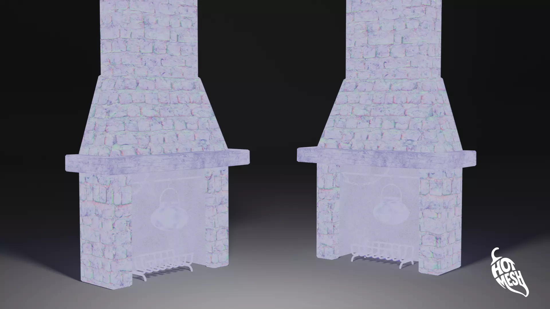 LOW POLY MEDIEVAL FIREPLACE Low-poly 3D model_4