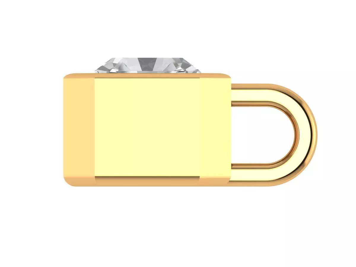 Asscher Solitaire Pendant 3D print model_3