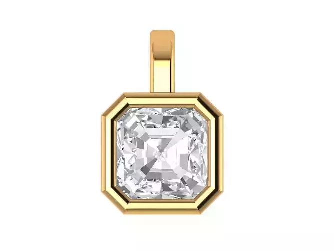 Asscher Solitaire Pendant