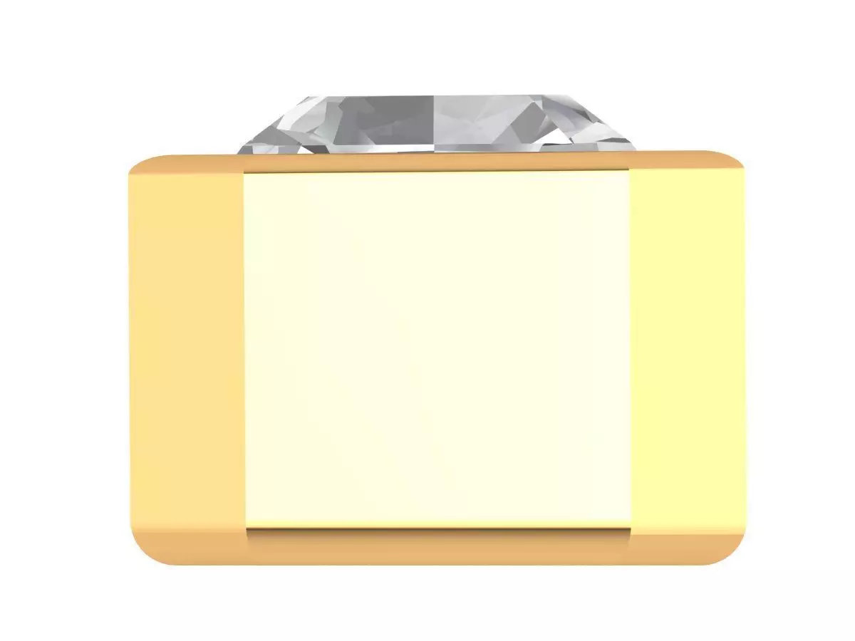 Asscher Solitaire Pendant 3D print model_4