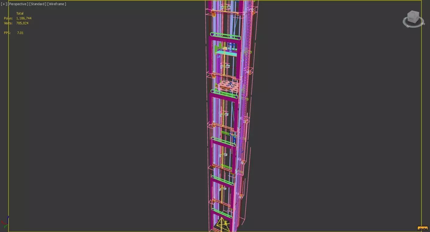 Elevator Shaft Low-poly 3D model_9
