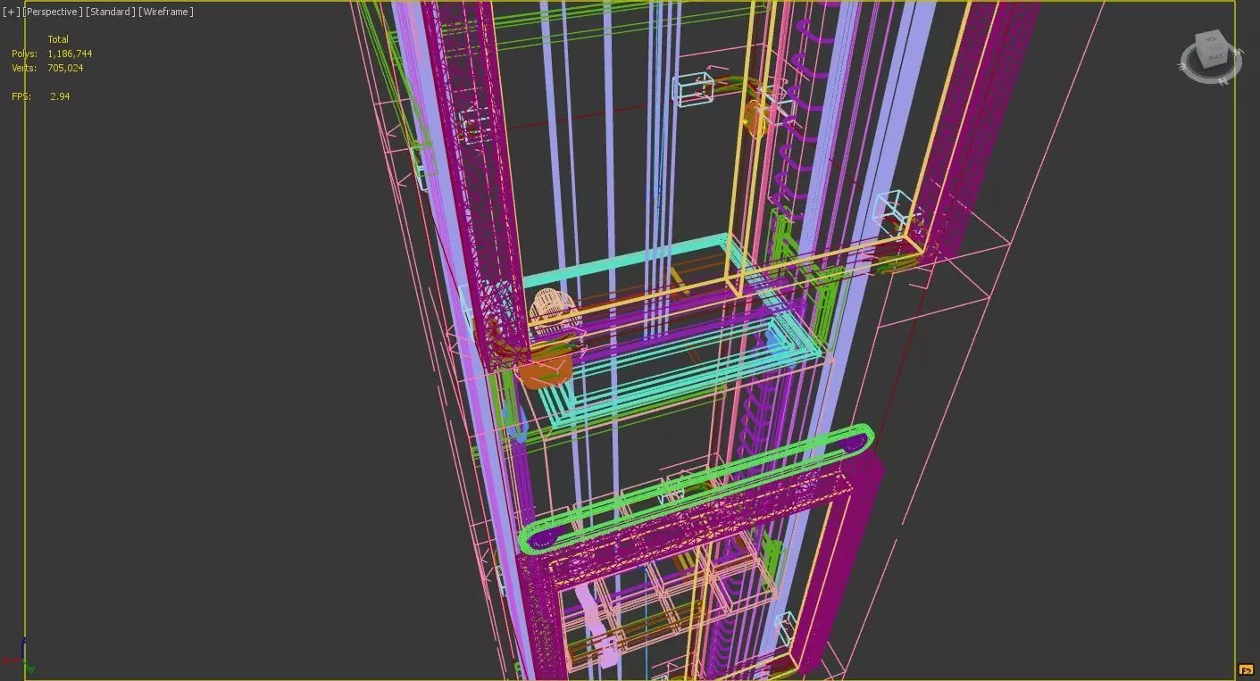 Elevator Shaft Low-poly 3D model_10