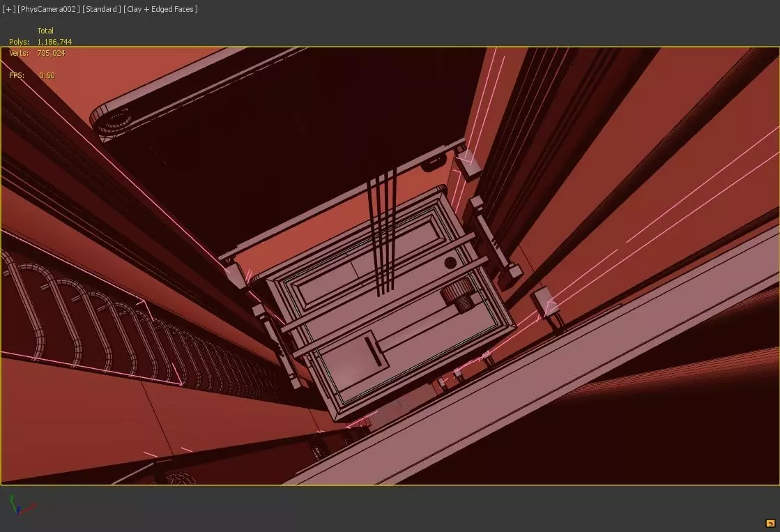 Elevator Shaft Low-poly 3D model_5