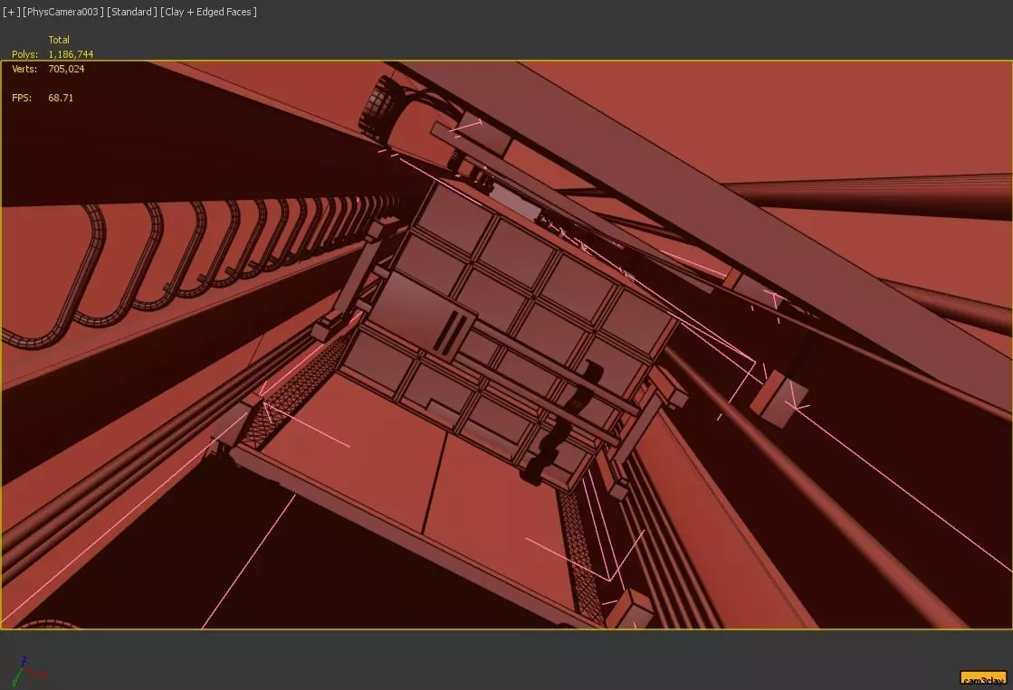 Elevator Shaft Low-poly 3D model_7