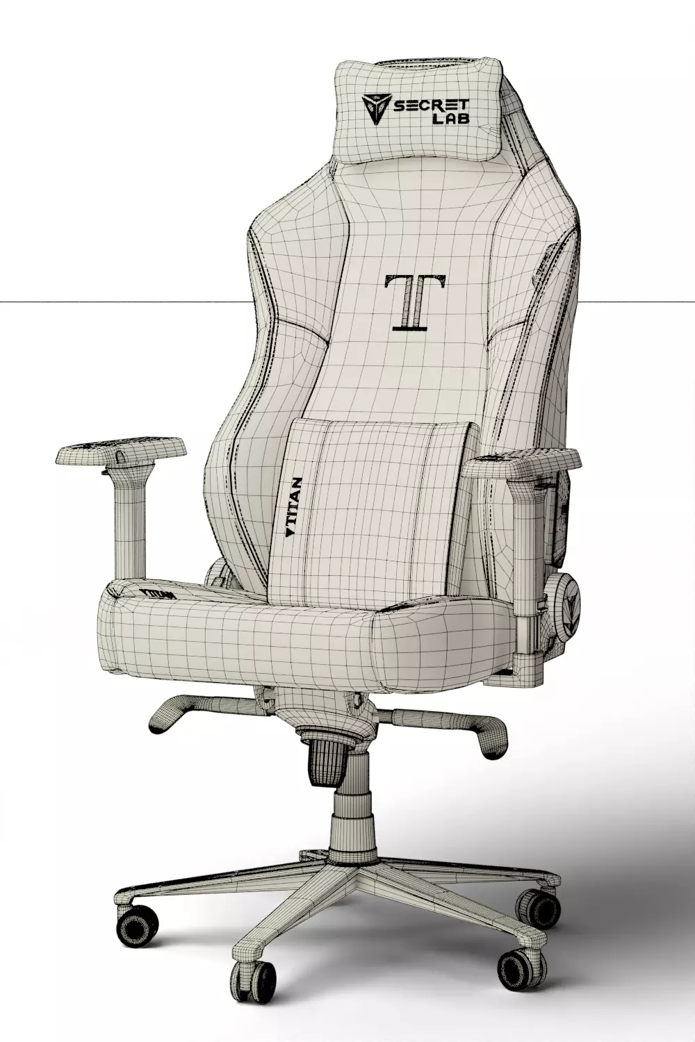 Secretlab TITAN 2020 - Gaming Office Chair Base Model 3D model_2