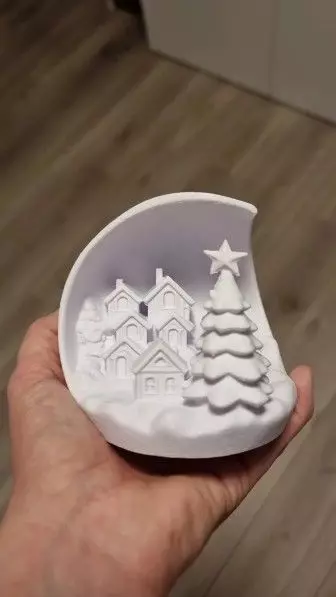 Christmas village with tree 3D print model_9
