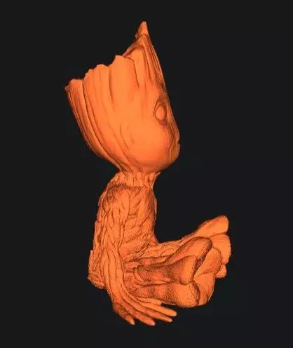 Baby Groot planter 3D print model_5