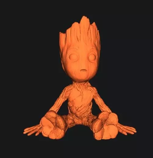 Baby Groot planter 3D print model_4