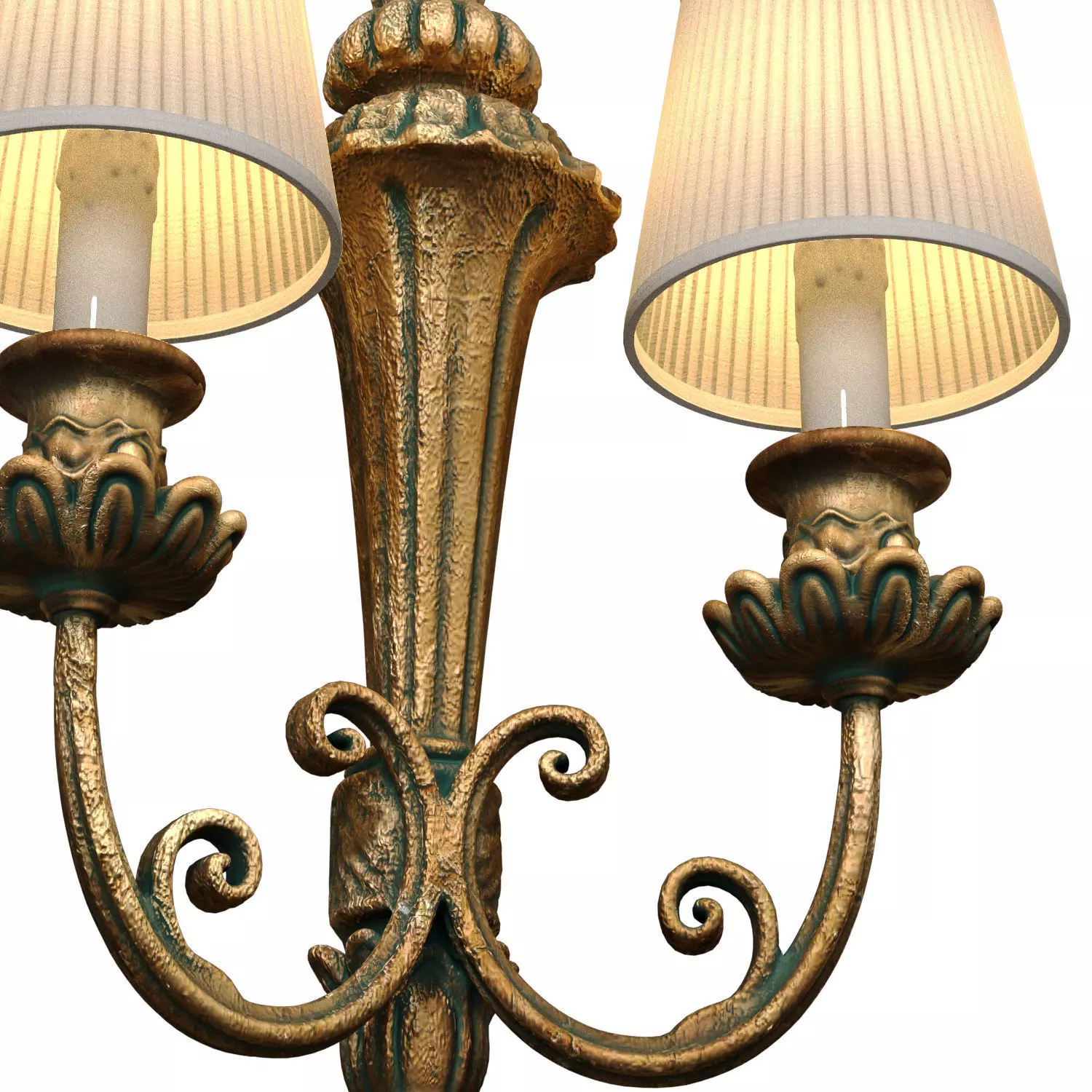 Romantic Bronze Sconce in the Classic Rococo Style Wall Light 3D model_2