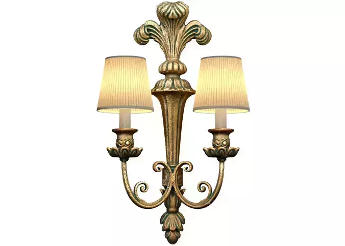 Romantic Bronze Sconce in the Classic Rococo Style  Wall Light