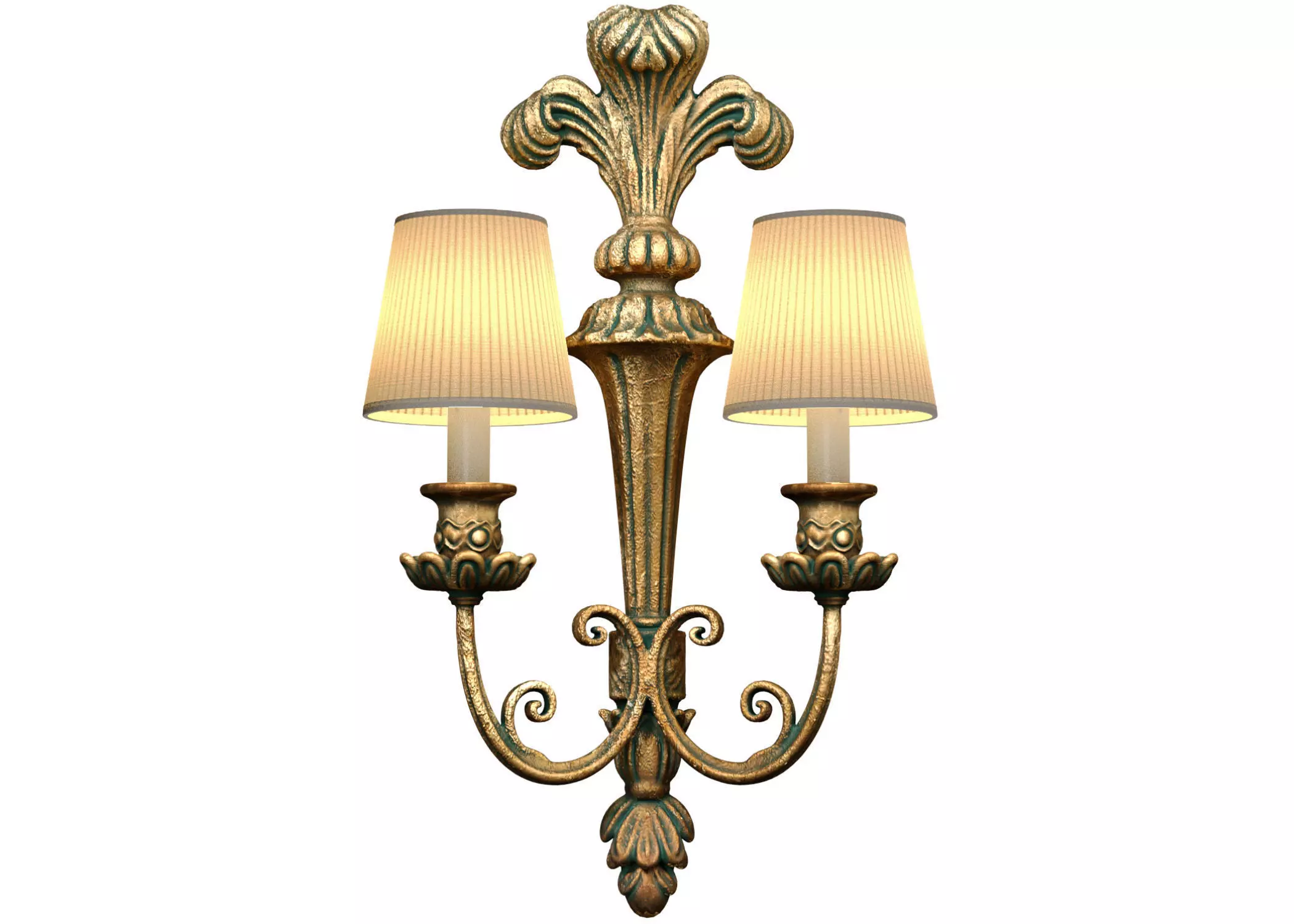 Romantic Bronze Sconce in the Classic Rococo Style Wall Light 3D model_0