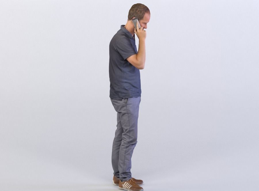 Max 0163 Man talking on a phone arm on the hip 3D model_3
