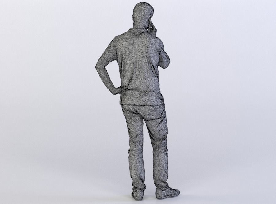 Max 0163 Man talking on a phone arm on the hip 3D model_6