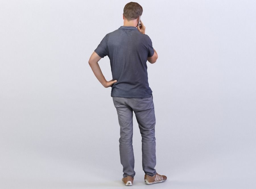 Max 0163 Man talking on a phone arm on the hip 3D model_2