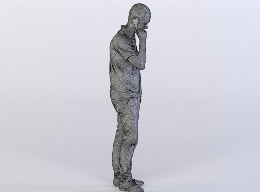 Max 0163 Man talking on a phone arm on the hip 3D model_7