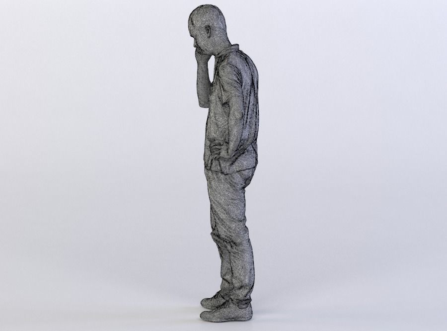Max 0163 Man talking on a phone arm on the hip 3D model_5