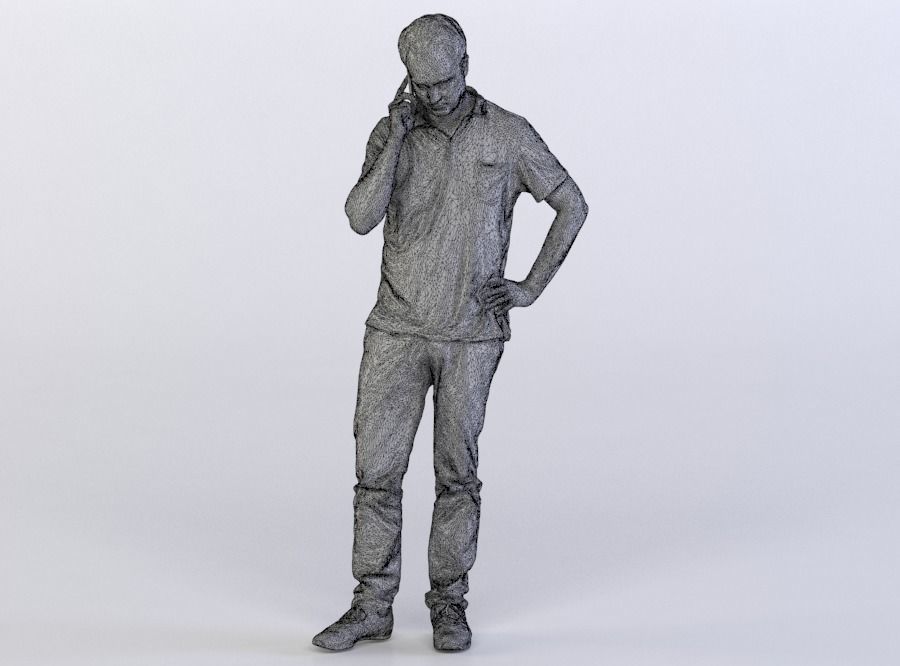 Max 0163 Man talking on a phone arm on the hip 3D model_4