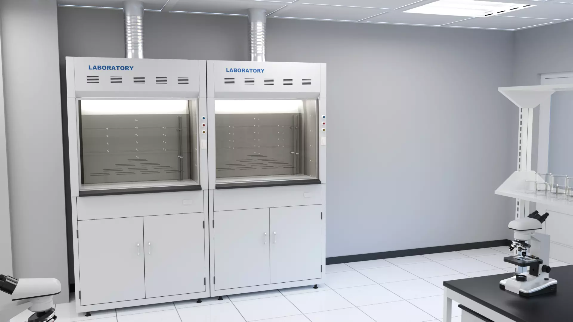 Science Laboratory 3D Low-poly 3D model_7