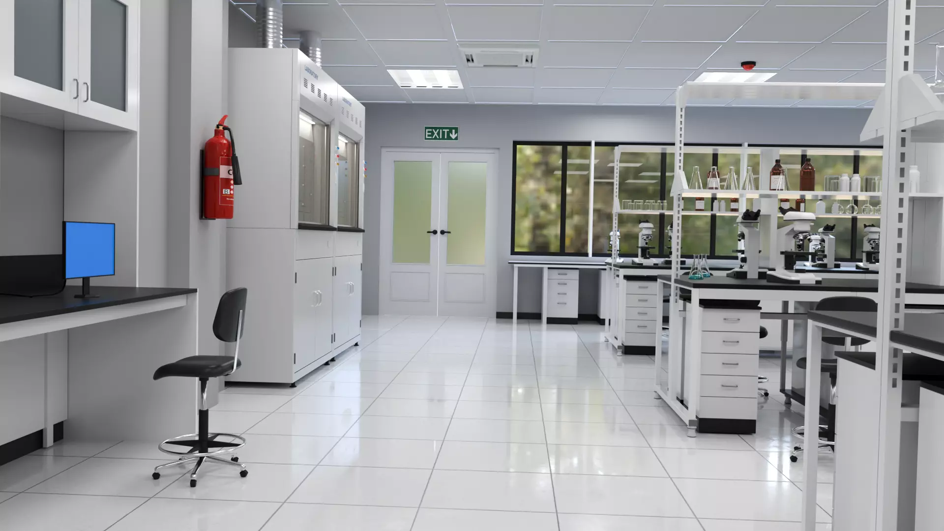 Science Laboratory 3D Low-poly 3D model_1