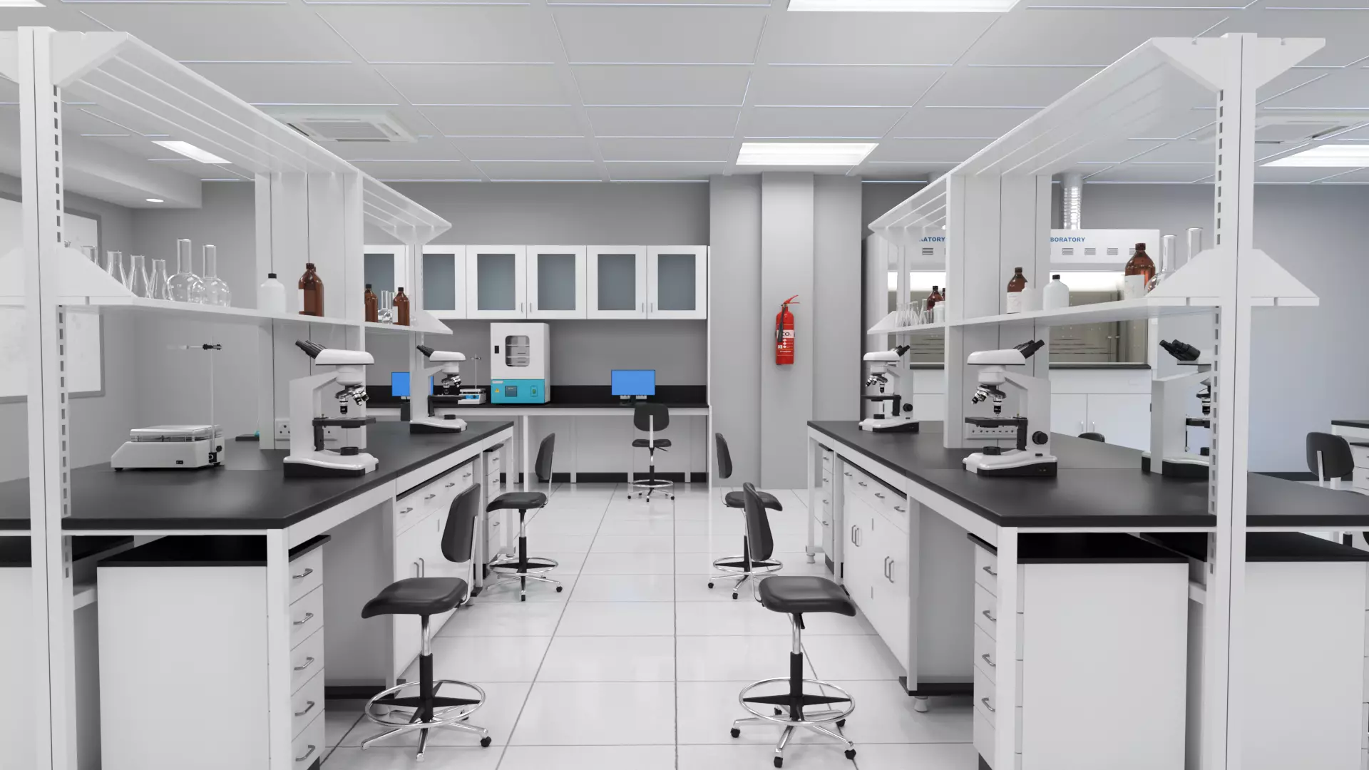Science Laboratory 3D Low-poly 3D model_8