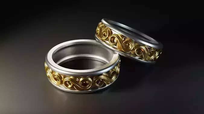Golden Decorative Silver Bracelet