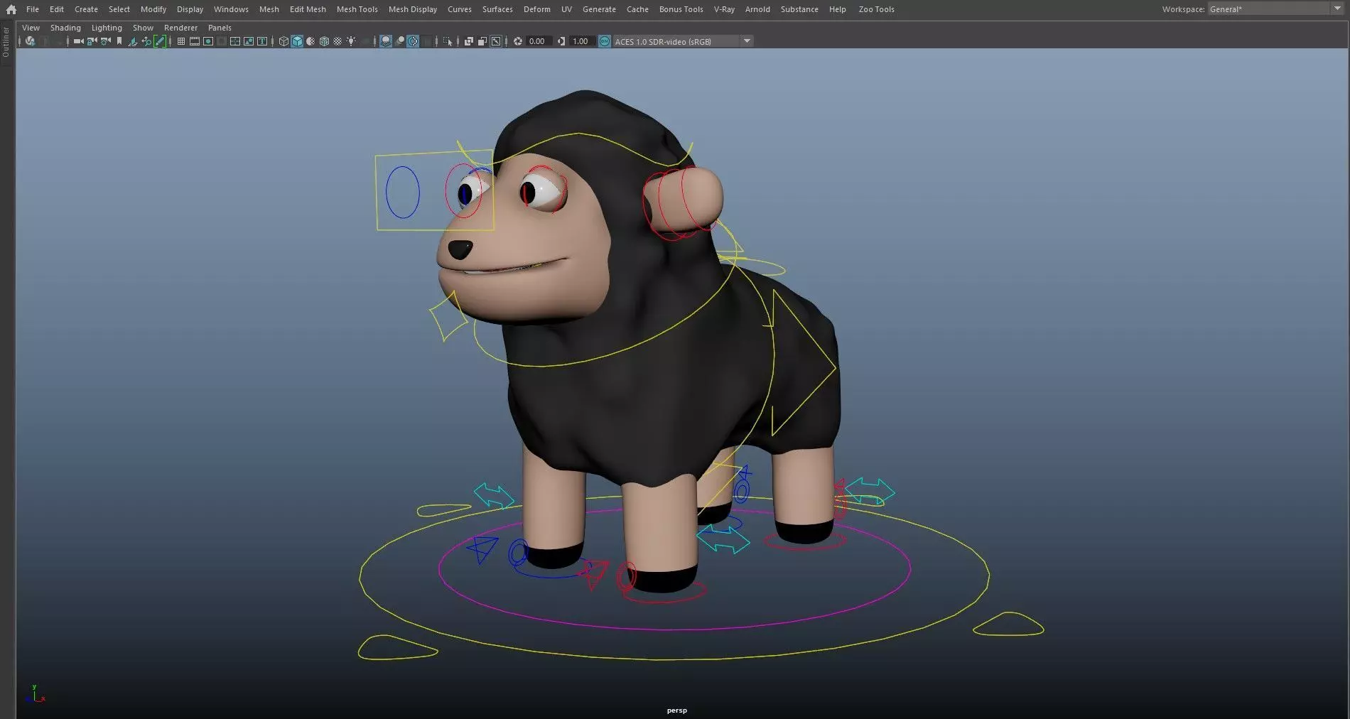 Cartoon Domestic Animal Pack Rigged 3D Models Animation Ready Low-poly 3D model_30