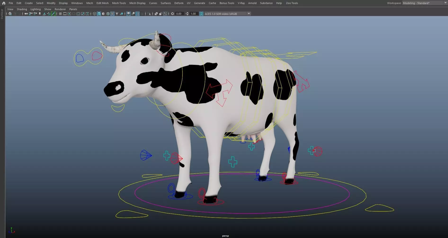 Cartoon Domestic Animal Pack Rigged 3D Models Animation Ready Low-poly 3D model_15