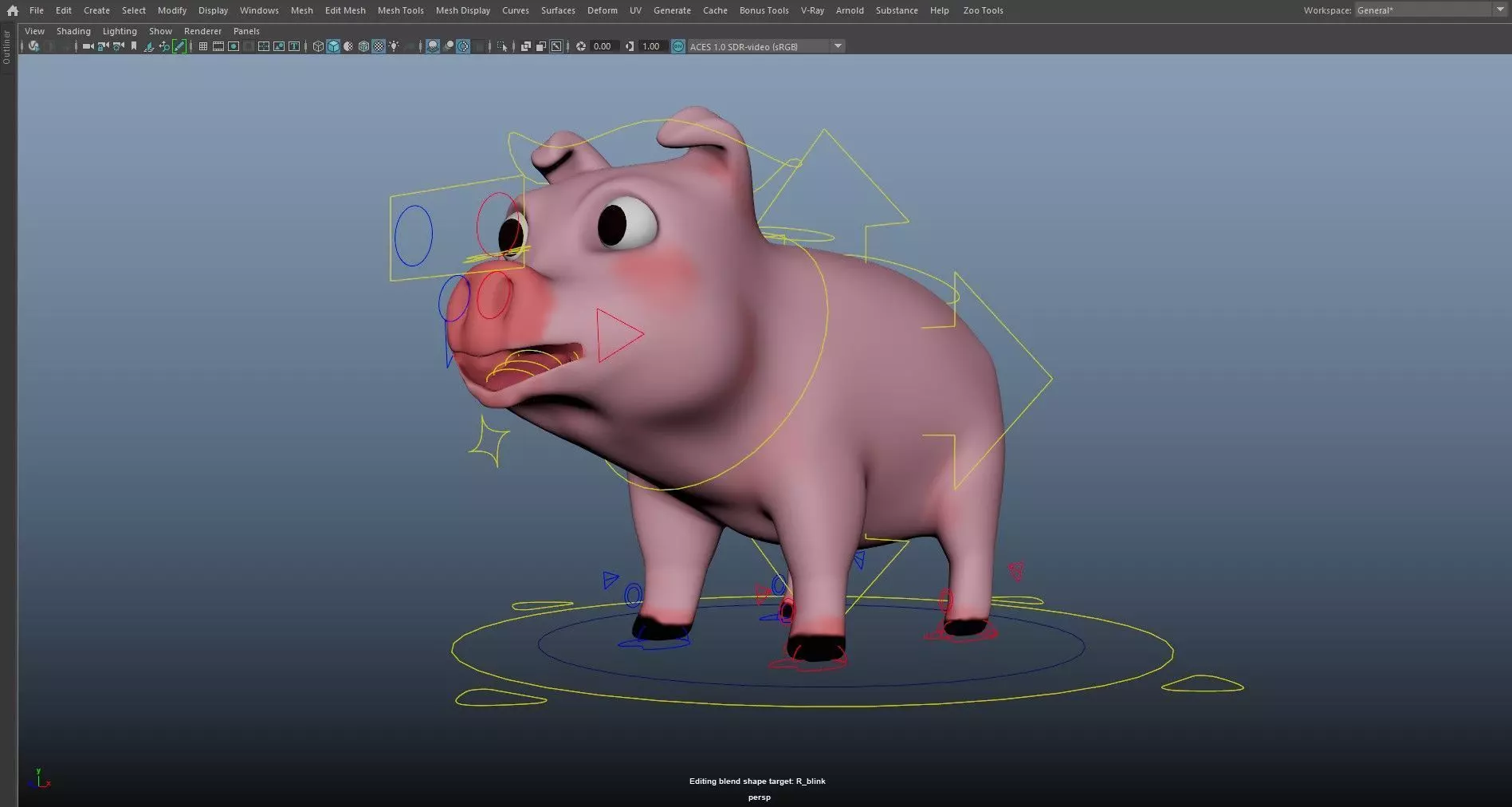 Cartoon Domestic Animal Pack Rigged 3D Models Animation Ready Low-poly 3D model_26