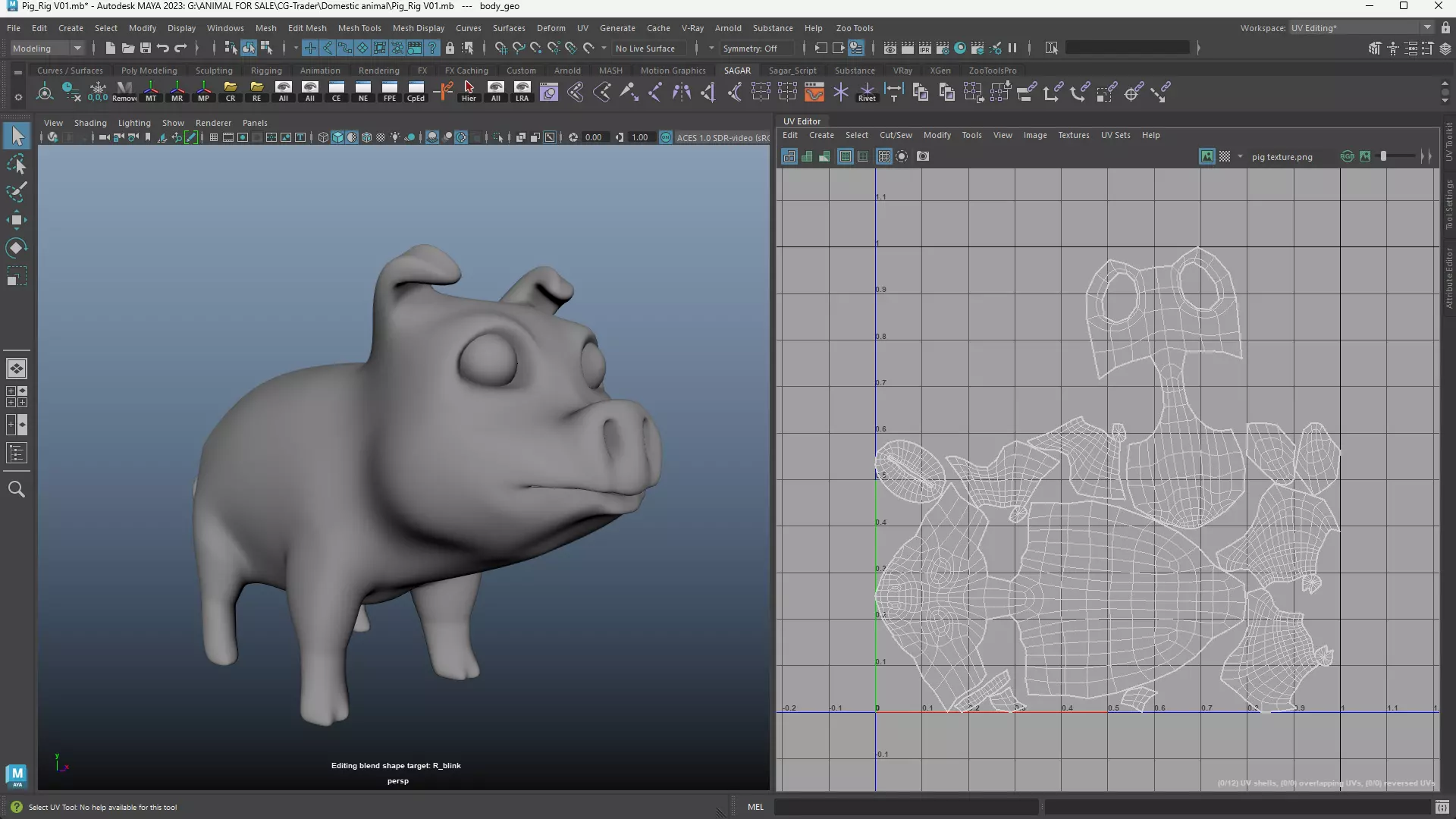 Cartoon Domestic Animal Pack Rigged 3D Models Animation Ready Low-poly 3D model_28