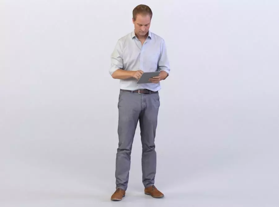Max 0065 Man looking at notes 3D model
