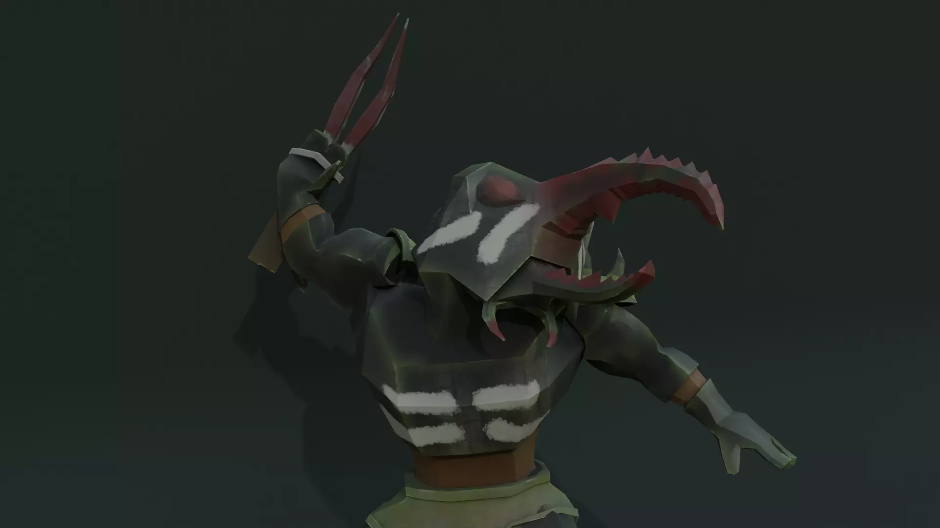Low Poly Stylized Monster - Mutated Bettle Low-poly 3D model_7