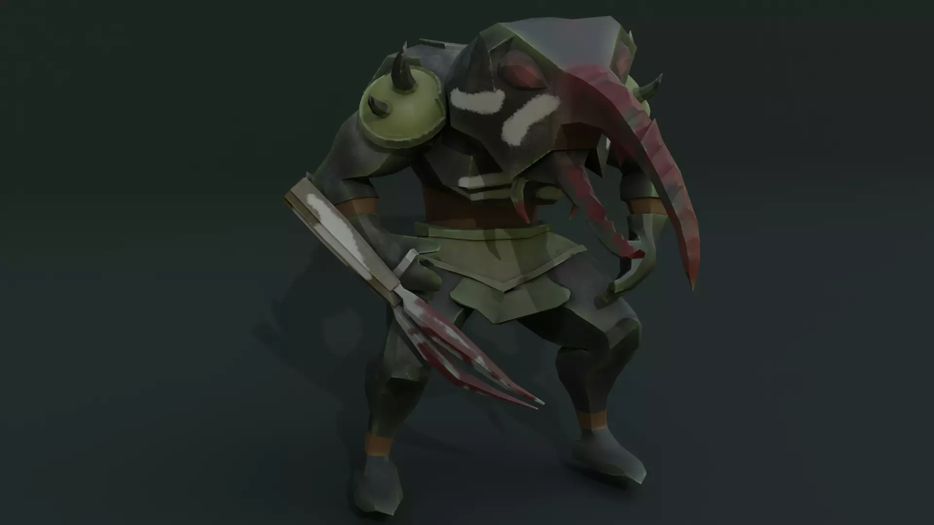 Low Poly Stylized Monster - Mutated Bettle Low-poly 3D model_9