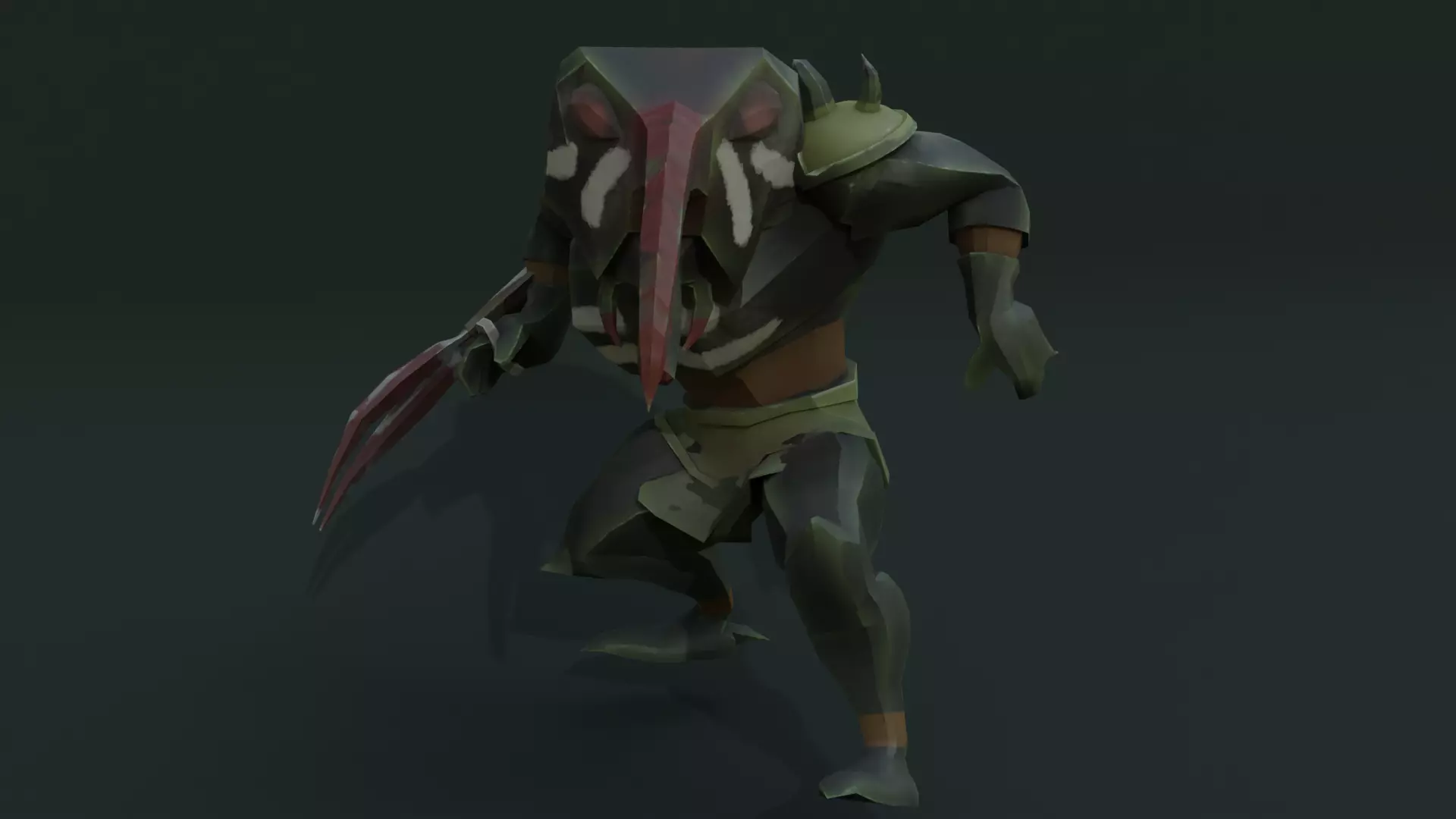 Low Poly Stylized Monster - Mutated Bettle Low-poly 3D model_10