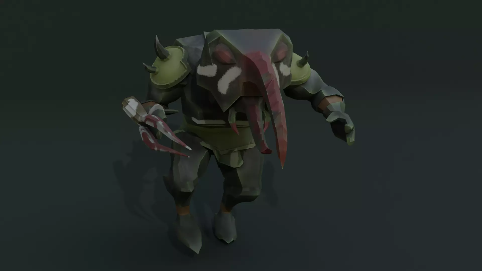 Low Poly Stylized Monster - Mutated Bettle Low-poly 3D model_3