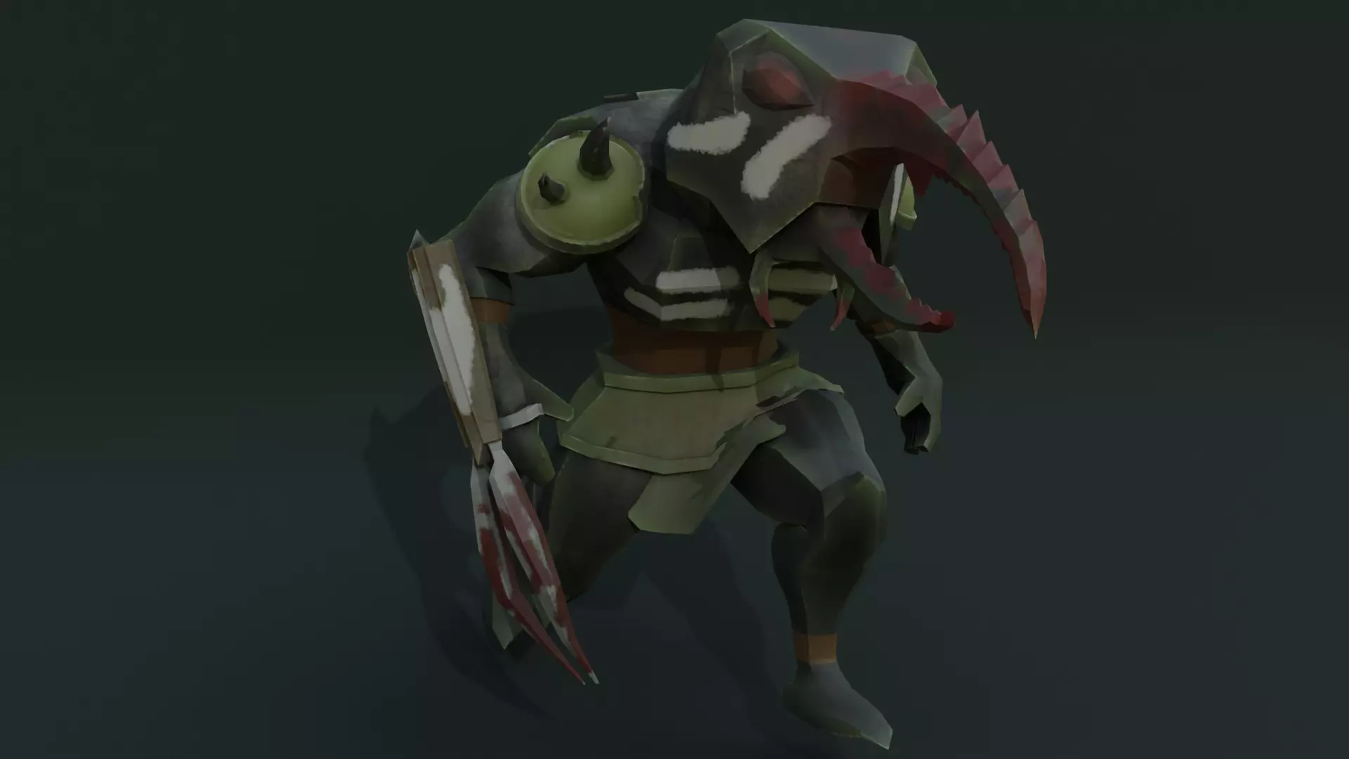 Low Poly Stylized Monster - Mutated Bettle Low-poly 3D model_11