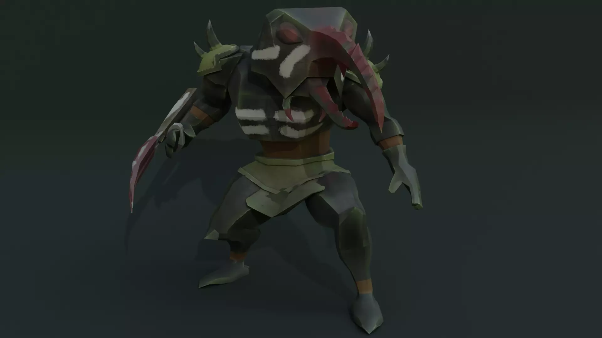 Low Poly Stylized Monster - Mutated Bettle Low-poly 3D model_6
