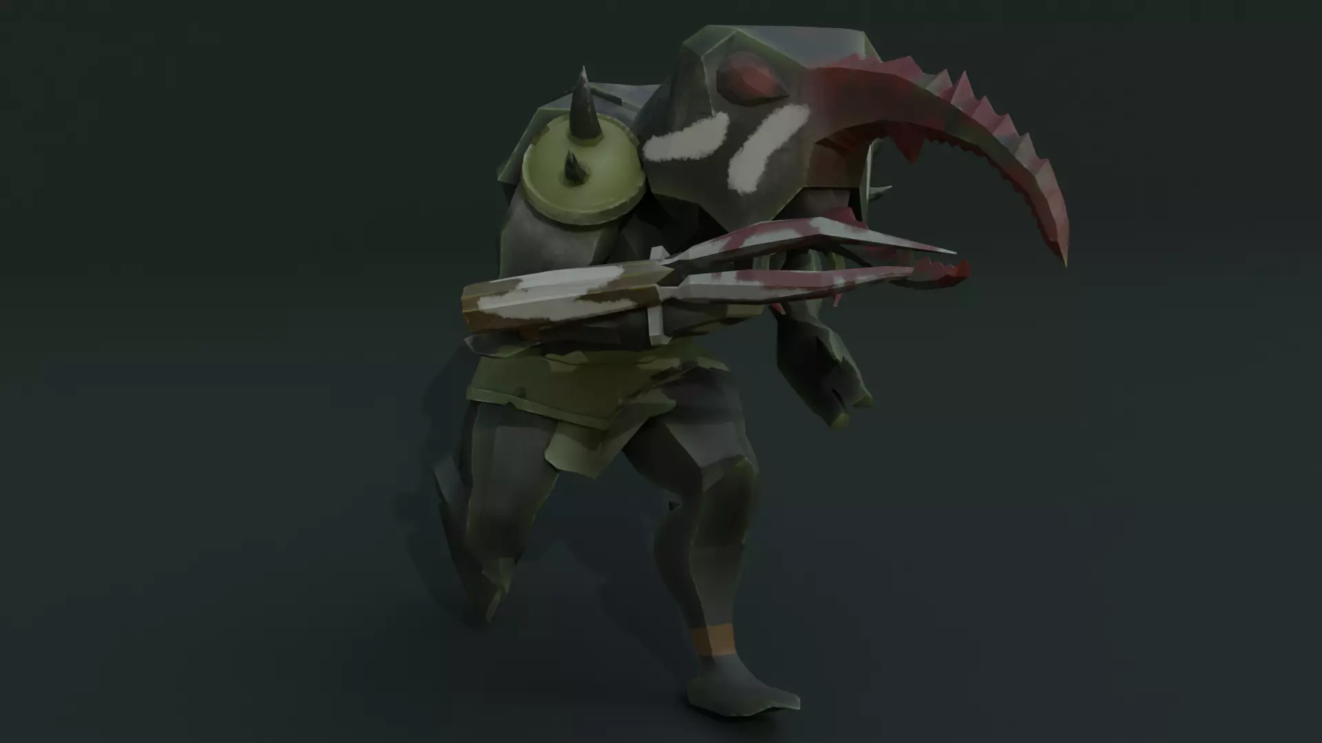 Low Poly Stylized Monster - Mutated Bettle Low-poly 3D model_4