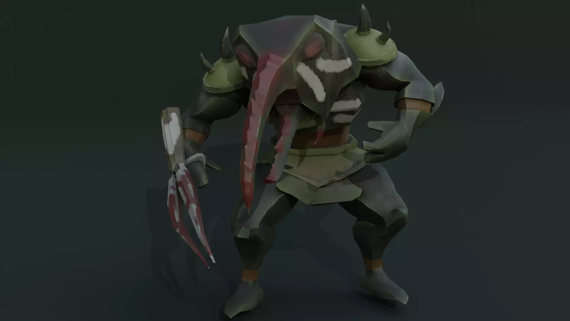 Low Poly Stylized Monster - Mutated Bettle Low-poly 3D model_8