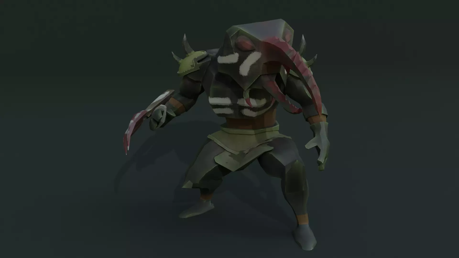 Low Poly Stylized Monster - Mutated Bettle Low-poly 3D model_5