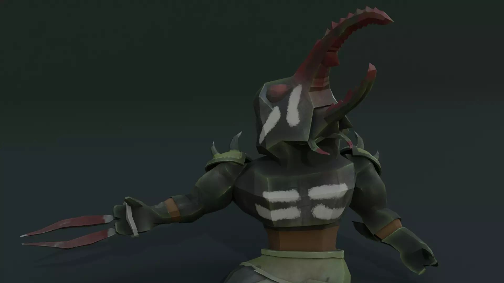 Low Poly Stylized Monster - Mutated Bettle Low-poly 3D model_12