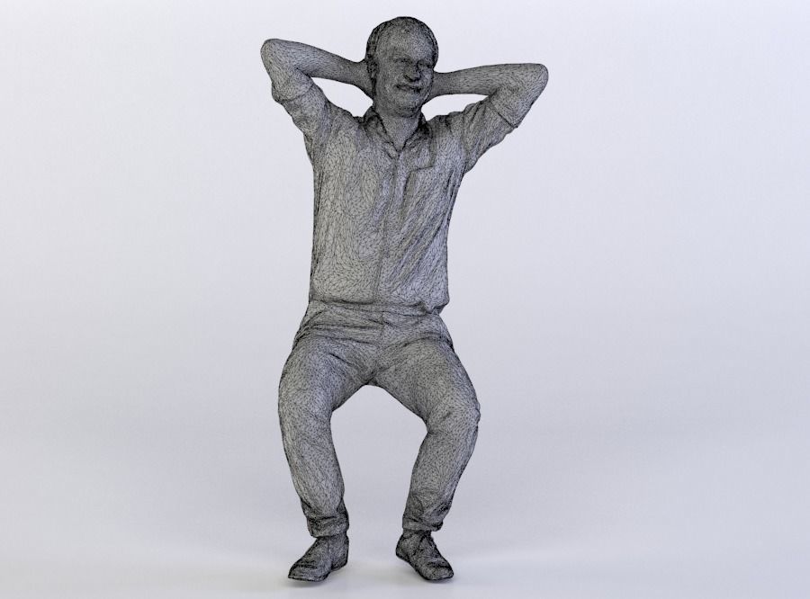 Max 0061 Man sitting arms behind head 3D model_4