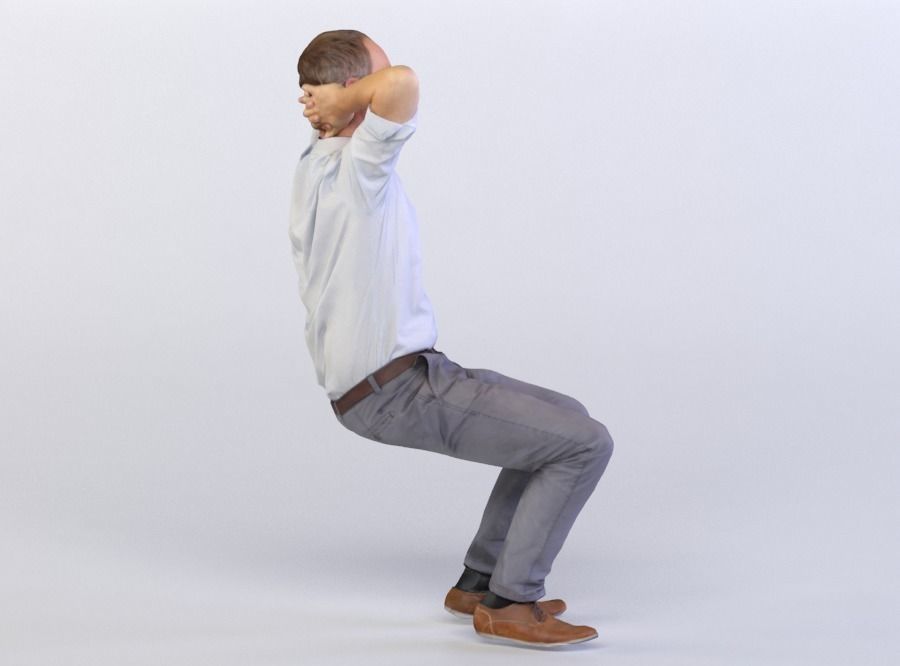 Max 0061 Man sitting arms behind head 3D model_3