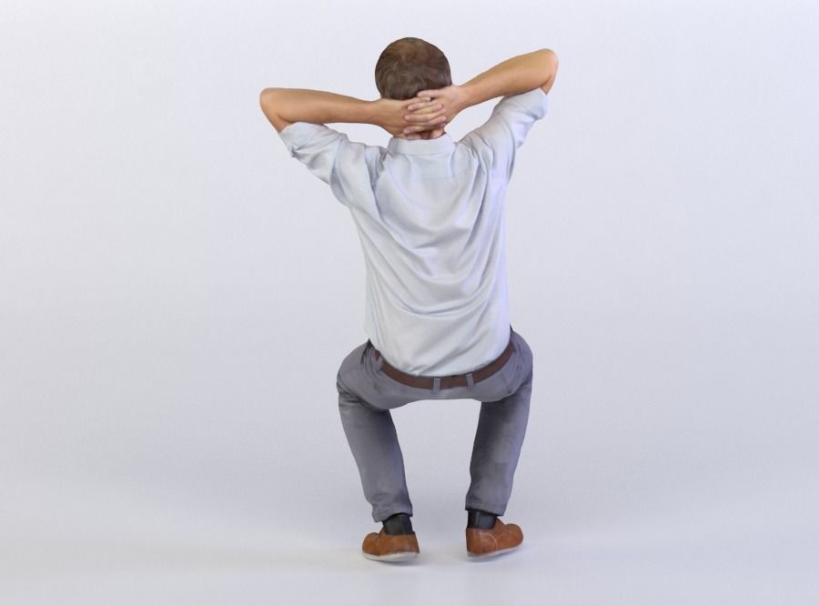 Max 0061 Man sitting arms behind head 3D model_2