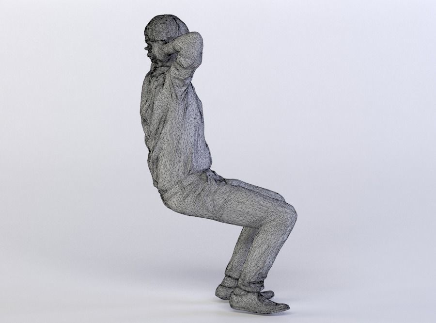 Max 0061 Man sitting arms behind head 3D model_7