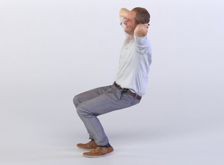 Max 0061 Man sitting arms behind head 3D model_1