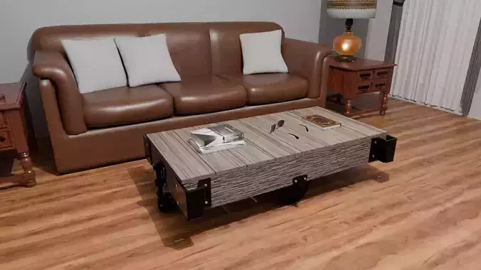 Antique Industrial Cart Coffee Table