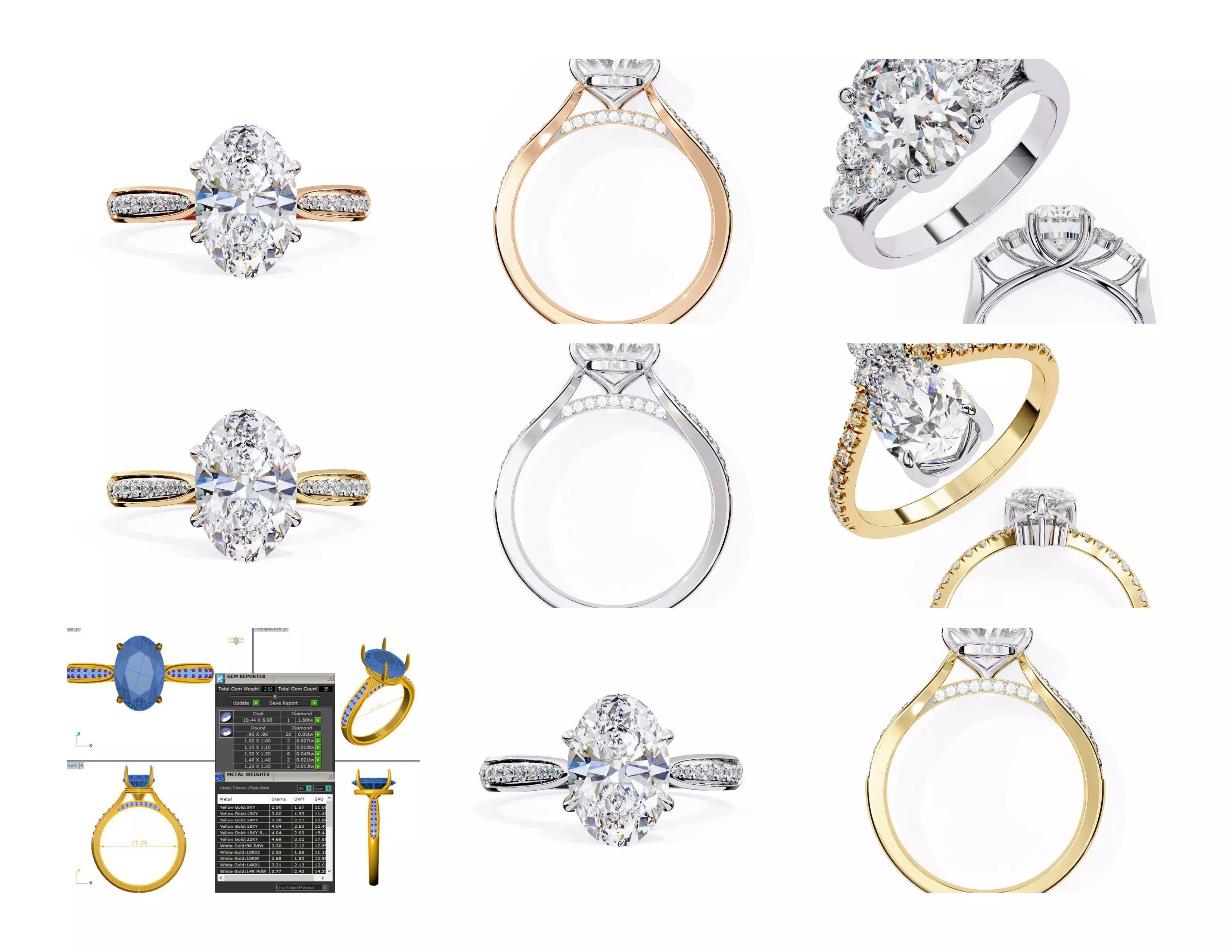 3D Diamond Rings Pack  60 Models 3D print model_27